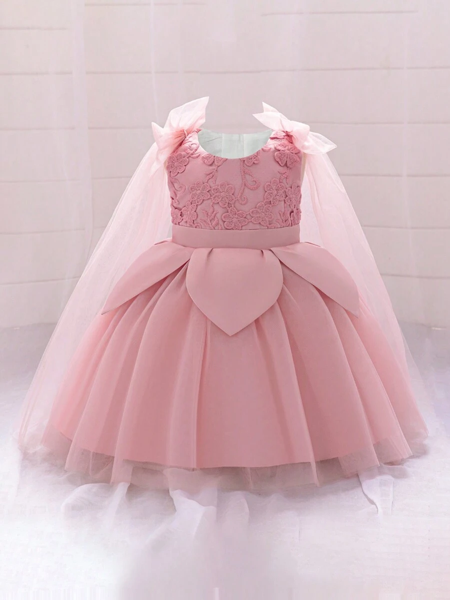 Đầm dự tiệc công chúa lưới xanh tuyệt đẹp cho bé gái - Hồng - Xem 1