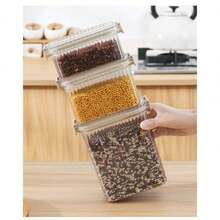 Square Airtight Jar For Your New Home Kitchen Organizer Set Kit 5 Pieces Set - 彩色 - 查看 4