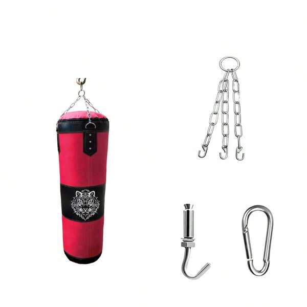 1 conjunto Juego de saco de boxeo de tela Oxford sin relleno con cadena y gancho, equipo de entrenamiento de artes marciales para hombres, mujeres y jóvenes
