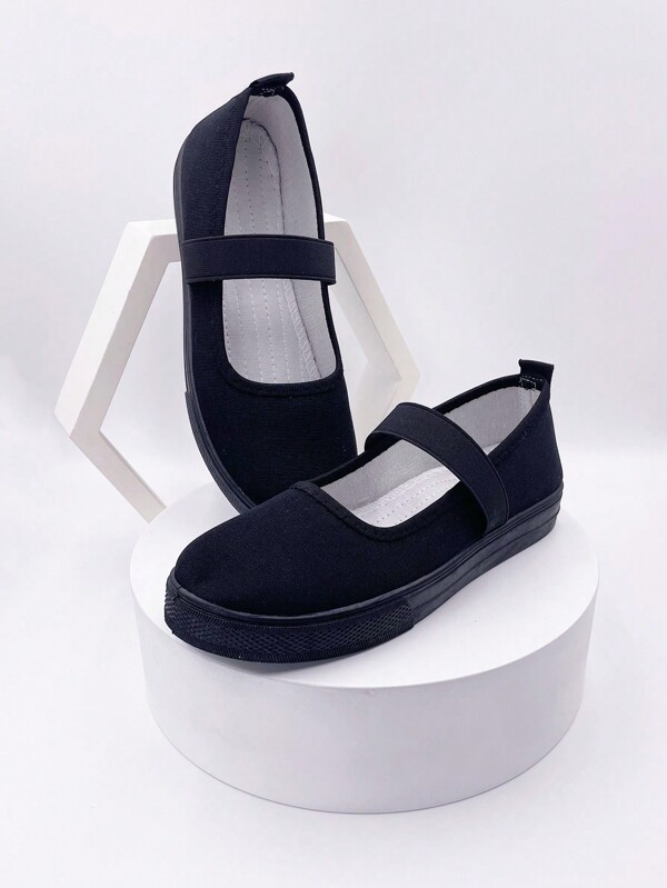 Ladies' Solid Color Versatile Flat Shoes, Comfortable Breathable Slip-On, Outdoor Dancing Walking Casual Work Shoes