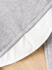 2 peças/conjunto de menina jovem cor sólida 2 em 1 conjunto casual top e calças, outono