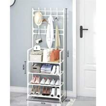 Shoe Rack Hanger Clothes Rack 4 Tiers Shelves 8 Multipurpose Supports - 黑色 - 查看 4