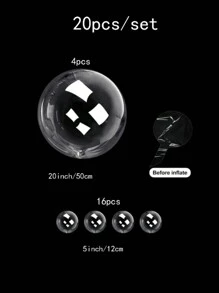 20 jeux de ballons transparents à vagues, utilisés pour le mariage, la plage, la décoration de fête d'anniversaire, ballons de décoration d'événement