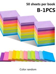 12 pièces Notes adhésives multicolores, 600 pièces/12 blocs-notes, 50 feuilles par cahier, couleurs assorties