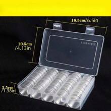 1pc100个27mm/30mm硬币胶囊小圆盒纪念币保护盒硬币收藏盒收纳盒