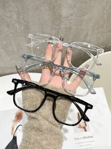 Women's Studded Rectangular Clear Eyeglasses For Daily Wear And Reading Halloween For Summer Beach Vacation,Outdoor,Travel - Multicolor - View 1