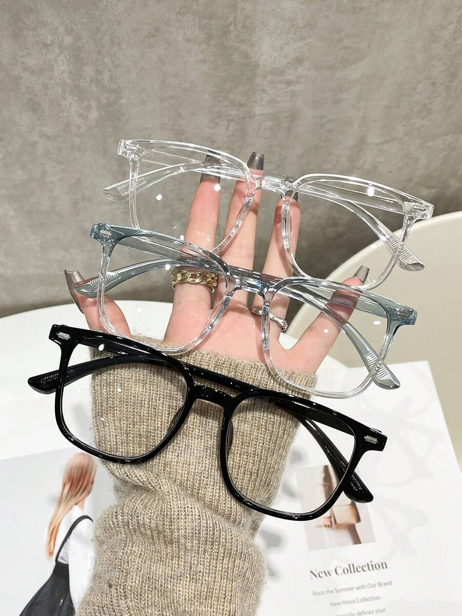 Women's Studded Rectangular Clear Eyeglasses For Daily Wear And Reading Halloween For Summer Beach Vacation,Outdoor,Travel - Multicolor - View 1
