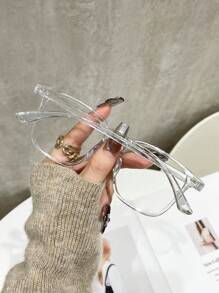 Women's Studded Rectangular Clear Eyeglasses For Daily Wear And Reading Halloween For Summer Beach Vacation,Outdoor,Travel - Multicolor - View 4