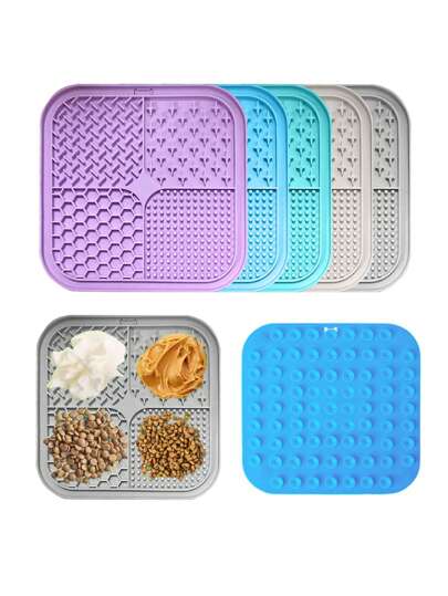 1 peça Tapete de Silicone para Tigela de Comida para Animais de Estimação, Tigela Lenta e Anti-asfixia para Cães e Gatos com Design de Ventosa para Lamber