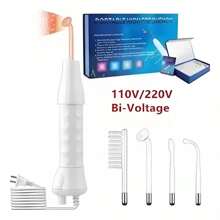 Máquina facial y capilar portátil de alta frecuencia con  electrodos - Blanco - Ver 10