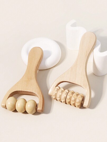 1 escova corporal massageadora de madeira portátil, escova massageadora meridiana que atinge o corpo através dos meridianos, escova de massagem de bambu alivia a tensão muscular, escola, volta às aulas, viagem, itens essenciais para viagem, itens essenciais para casa, spa, ferramenta de massagem, massagem, massageador, spa