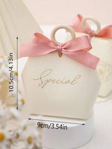 5PCS Gift Bag Wedding Favors Candy Box,For Mother's Day,Letter Graphic Bow Decor,Candy Gift Small Box Basket Jewelry Packaging Bags,Gift Wrapping Bag For Party,Gift For My Mother