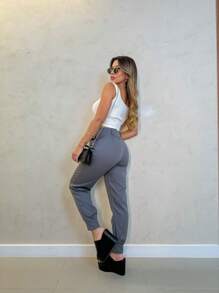 Slouchy Pants Tailleur Mode Social Tailoring - Light Grey - View 1
