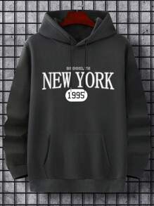 Classic Minimalist Design Men Hoodie | Timeless - Dark Grey - View 5