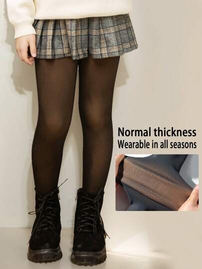 1 Paar Kinder Strumpfhosen, schwarze hautfarbene, hochelastische und atmungsaktive Leggings für Mädchen, geeignet für alle Jahreszeiten