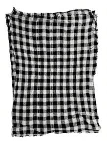 Kit With 10 Premium Black Checkered Floor Cloths 100% Cotton - màu đen - Xem 3