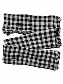 Kit With 10 Premium Black Checkered Floor Cloths 100% Cotton - màu đen - Xem 5