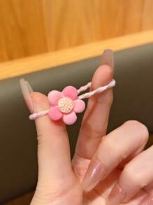 30pcs Plant & Flower Themed Hair Scrunchies, Cute Gift For Girls