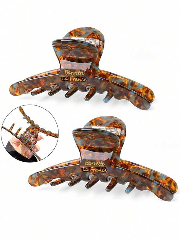 1pc Vintage Acetic Acid Claw Clip, Elegant Hair Clamp For Chignon, Large Hair Claw, Simple Hair Accessory, Suitable For Daily & Festival Occasion Boho Casual,Hair Accessories,Claw Clips,Hair Jaw Clip,Hair Clutch