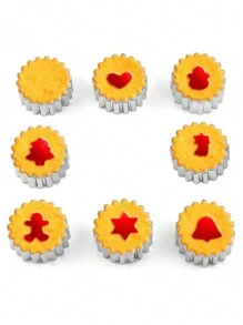 8 件 3D 圣诞饼干模具套装