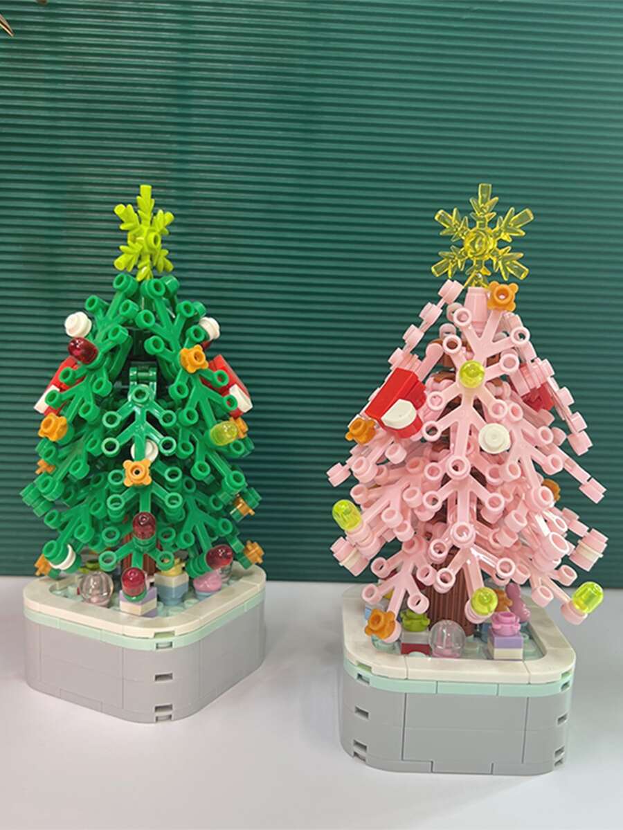 Khối xây dựng cây thông Noel DIY Mô hình lắp ráp sáng tạo Trang trí, Đồ chơi quà tặng Giáng sinh