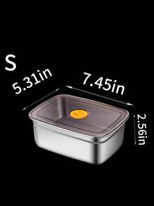 Thick Stainless Steel Food Container, Rectangular Lunch Box For Camping, Picnic, Refrigerator Storage, Hotpot Prep - Silver - View 5