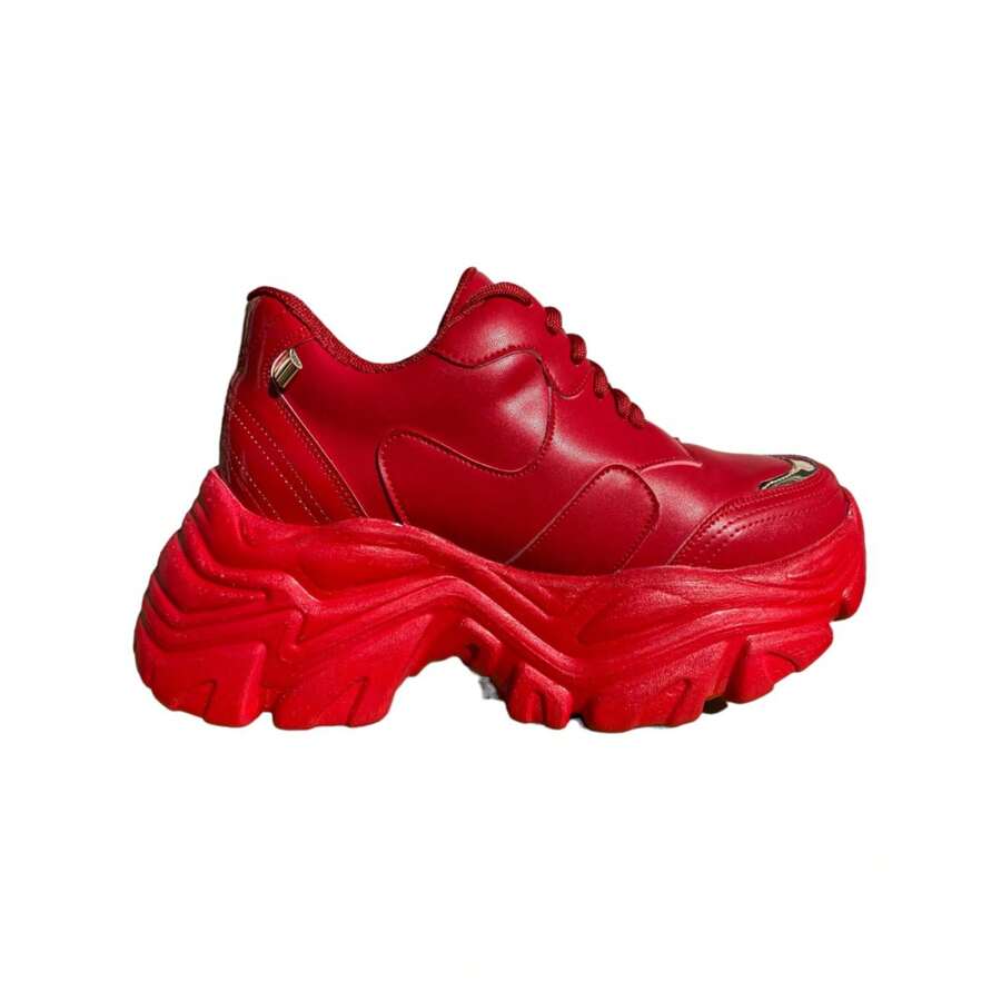 Tenis Con Plataforma Para Dama En - Rojo - Ver 1