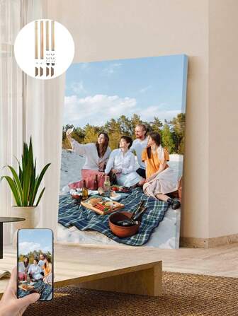 1 pieza Fotos personalizadas en lienzo con marco de madera DIY o sin marco, regalo personalizado de fotos para tu pareja, familia, amigos y mascotas, etc. Regalo personalizado para el cumpleaños de tu novia/novio, papá, mamá, ella/él. Impresión de arte en lienzo personalizable para colgar, regalo de graduación, ambiente cálido, renovación otoñal del hogar, hogar escandinavo acogedor, armonía del hogar, vida elegante, vida artística