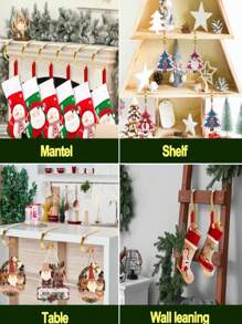 1/2 chiếc móc treo tất Giáng sinh màu vàng, móc treo lò sưởi, móc trang trí cây thông Noel chống trượt, để treo đồ trang trí Giáng sinh, tất lò sưởi, trang trí phông nền tiệc, Giáng sinh - Nhiều màu - Xem 6