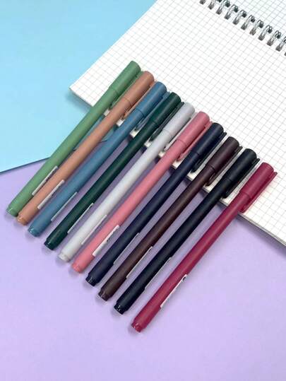 10 支/套 柔和颜色圆珠笔 日记文具用品
