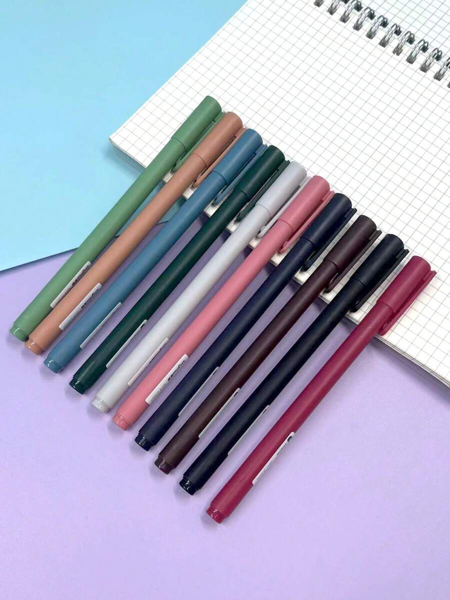 10 支/套 柔和颜色圆珠笔 日记文具用品