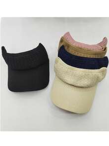 Viseira Boné Feminina Elástico Tricô Moda Praia Verão Corrida Textura Quadradinhos