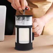 1pc, Modern Glass French Press Coffee Maker, Multipurpose Reusable Filter, Heat-Resistant Glass Coffee Press For Espresso, Tea, Household Gadgets Back To School