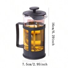 1pc, Modern Glass French Press Coffee Maker, Multipurpose Reusable Filter, Heat-Resistant Glass Coffee Press For Espresso, Tea, Household Gadgets Back To School