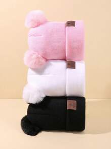 3PCS Toddler Winter Beanies Set Warm Knit Hats For Baby Boys & Girls Outdoor Activities