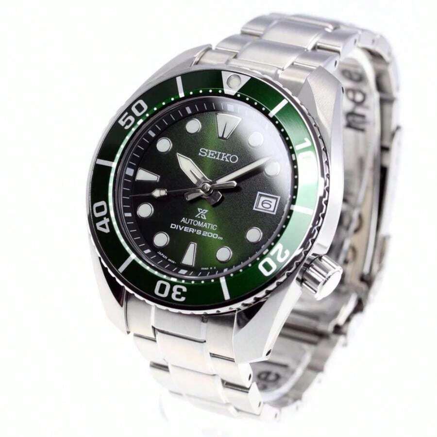 Seiko The Third-Generation "Sumo" Style Diving Automatic Mechanical Watch By Mr. Spubbles, With 200-Meter Water Resistance, Green Dial, Mechanical Movement, Model Number SPB103J1. A New Year's Eve Christmas Gift. - Green - View 1