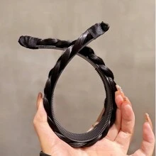 1件装扭辫假发发带 女款 2024新款 编织假发 高耸发髻 秀发蓬松头带 头饰 鱼骨辫发夹，发带，发箍，发箍，发箍头带 发饰 头饰