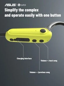 ASUS 华硕骨传导开放式无线运动耳机带麦克风长寿命播放，适合运动/跑步/健身房/骑自行车 - 黑綠色 - 查看 10