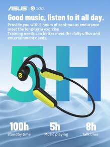 ASUS 华硕骨传导开放式无线运动耳机带麦克风长寿命播放，适合运动/跑步/健身房/骑自行车 - 黑綠色 - 查看 9