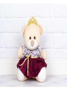 Larger Trio Of Princess Petit Bears With Lace - 18/22/26 - 紅木色 - 查看 2