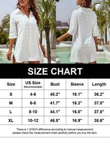 Women Swimsuit Coverups Chiffon Swiss Dots Bikini Swimwear Beach Cover Up 3/4 Sleeve Flowy Pom Pom Summer Dress Shirt