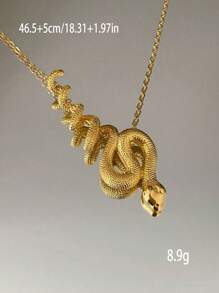 1 件简约时尚蛇形吊坠项链，适合男女，日常佩戴和礼物