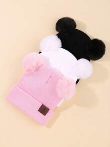 3PCS Toddler Winter Beanies Set Warm Knit Hats For Baby Boys & Girls Outdoor Activities