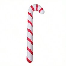 1pc Inflatable Candy Cane Christmas Decorations For Party And Outdoor Holiday Decorations, Non-Electric, Feather-Free Large Inflatable Candy Cane Balloons - Multicolor - View 10
