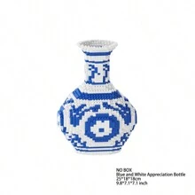 Bộ khối xây dựng bình sứ màu xanh và trắng - Bộ mô hình lắp ráp trang trí 3D sáng tạo dành cho người lớn, Đồ chơi xây dựng giáo dục, Món quà lý tưởng cho ngày lễ, Phần thưởng ở trường, Giáng sinh và bạn bè - Trong hơn 14 năm, Được đóng gói - Nhiều màu - Xem 14