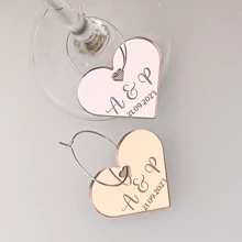 Bùa tiệc đồ uống, Bùa cocktail trái tim cá nhân hóa, Đính hôn, Đám cưới, Sinh nhật, Kỷ niệm Tên địa điểm, Thẻ, Rượu, Đánh dấu ly 30, 50, 100 chiếc - Vàng - Xem 8