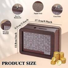 Hộp đựng tiền Euro có quầy, Hộp đựng tiền tiết kiệm bằng gỗ, Hộp đựng tiền tiết kiệm, Hộp đựng tiền xu, Heo đất đựng tiền bằng gỗ cho thanh thiếu niên, người lớn để tạo quỹ khẩn cấp Quà tặng tốt nhất - màu đen - Xem 3