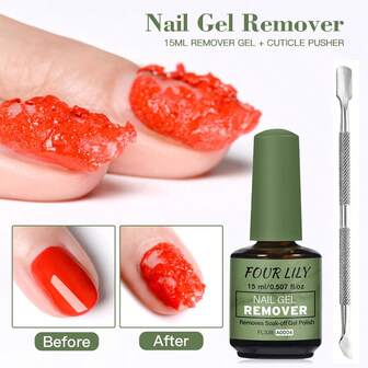 2 件套可浸泡快速指甲胶去除剂，15 毫升指甲油去除剂，适用于凝胶指甲油