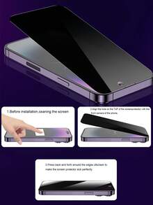 3 miếng kính cường lực chống nhìn trộm bảo vệ màn hình tương thích với iPhone 16 15 14 13 12 11 Pro Max XR X XS Max 7 8 Plus - màu đen - Xem 4