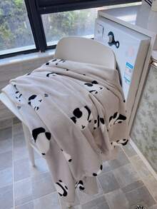 1 件浅灰色可爱熊猫图案儿童毛毯 - 淺灰色熊貓 - 查看 5